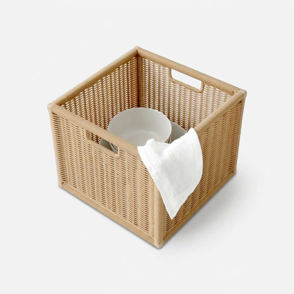 알로타 바스켓 6L 라탄 WP3001 305x305x240mm, 1단, 브라운 8741.1253 - 상세 이미지 5
