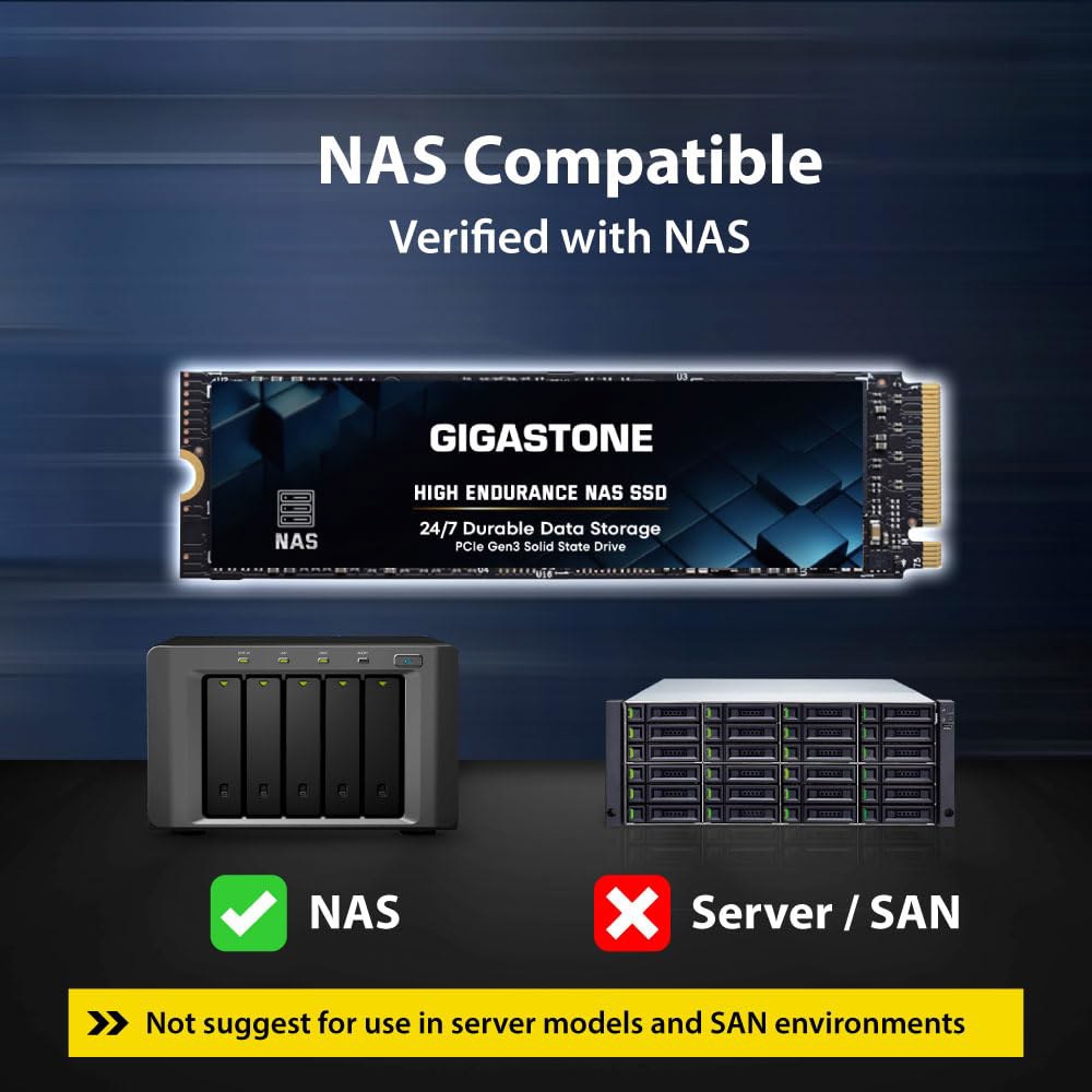 기가스톤 NAS 인증 고내구성 M.2 SSD 1TB(2팩), 데이터 캐시 및 고속 부팅, NVMe PCIe Gen3 최대 2200MB/s, SLC 캐싱이 가능한 TLC 플래시, - 상세 이미지 2