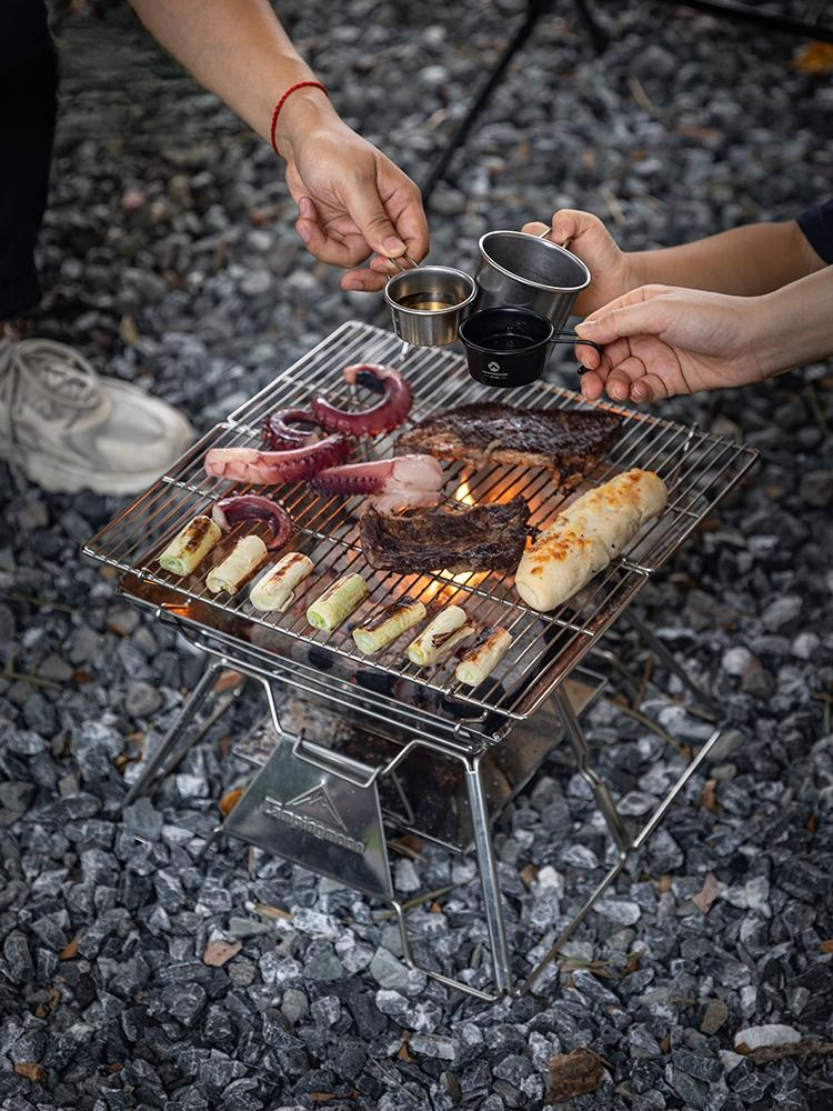 캠핑 포케타블 스토브 백패킹 경량 휴대용 난로 야외 목재 버너 고기 구이판 피크닉용 - 상세 이미지 2