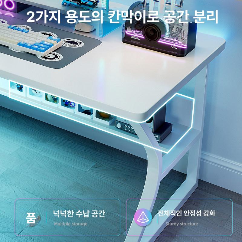 컴퓨터 책상 1인용 학생용 사무용 공부 데스크 화이트 160x60 - 상세 이미지 5