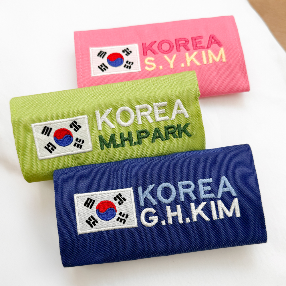 태극기 벨크로 자수 네임택 이름표 여행 가방 골프 캐리어 단체 제작 이미지 8