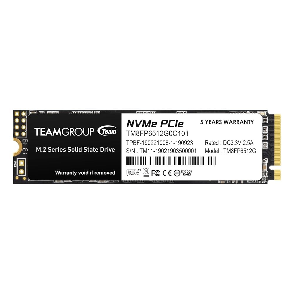 TEAMGROUP MP33 512GB SLC 캐시 3DNAND TLC NVMe PCIe Gen3x4 M.2 2280 내부 SSD R/W 최대 1700 /1400MB /s 호환 가능 - 상품 이미지