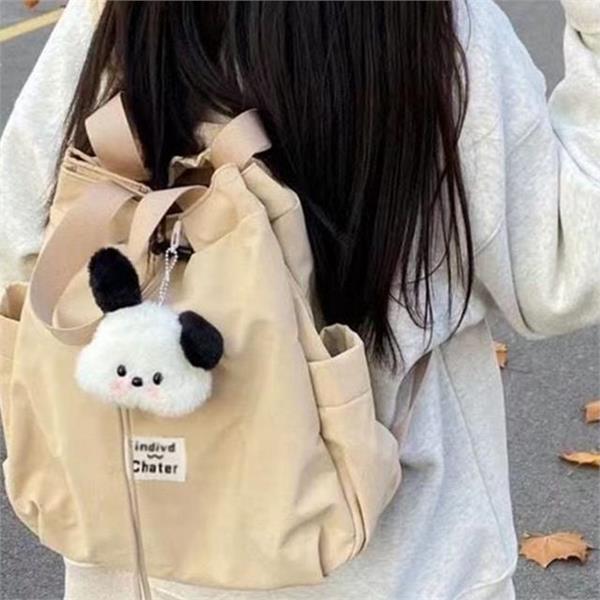 데일리 여성 백팩 투웨이 나일론 백팩 드로스트링 버킷백 숄더백 경량 - 상품 이미지
