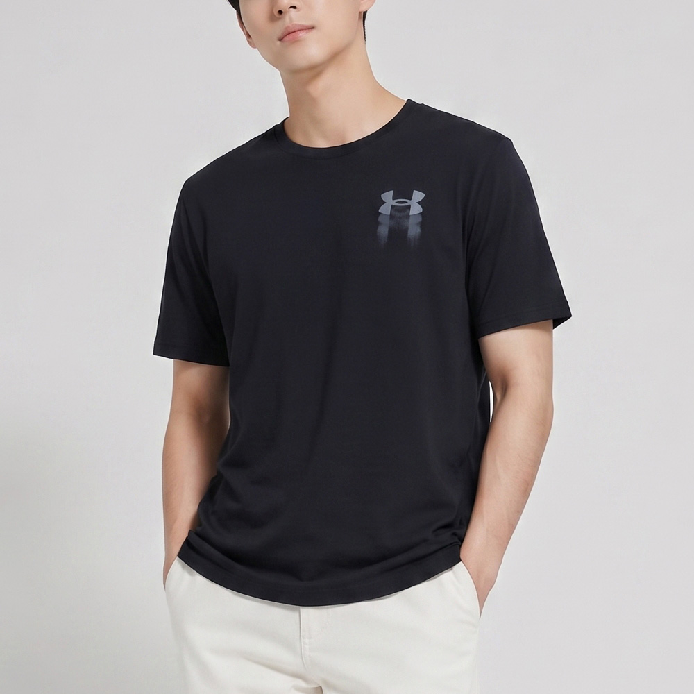 언더아머 반팔티셔츠 UA 블러 로고 SS 남성 블랙 6009245-001 - 상세 이미지 3