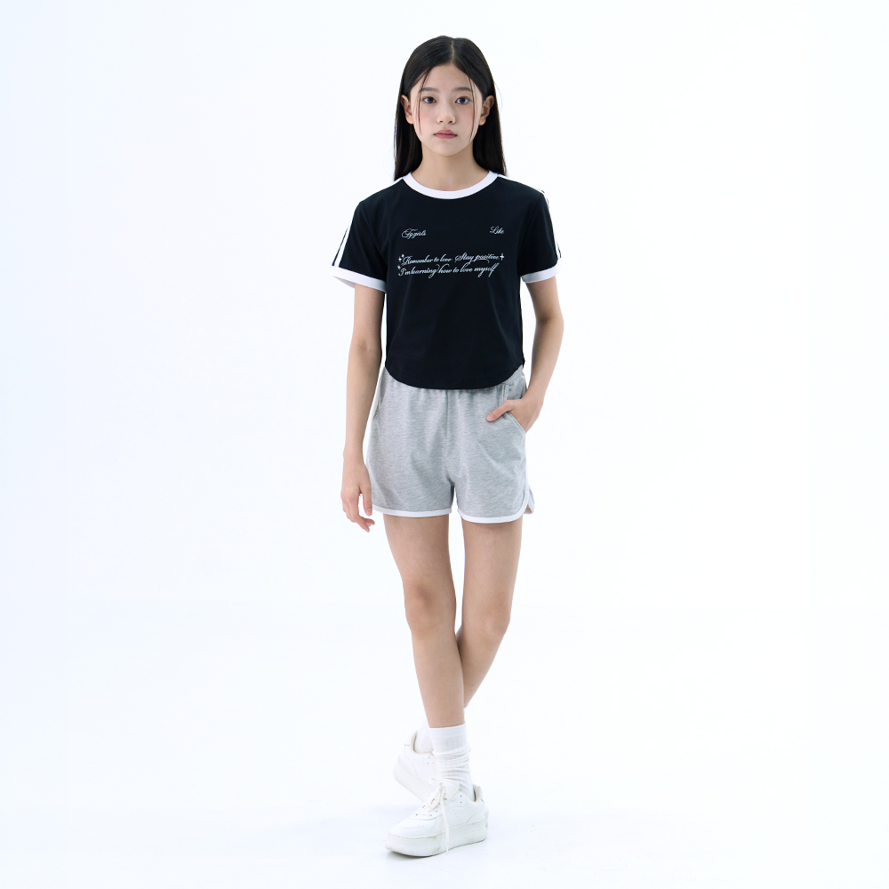 [2장이상 5%]더데이걸 샤이닝 테잎 장식 반팔티 TGRA26514 - 상세 이미지 5