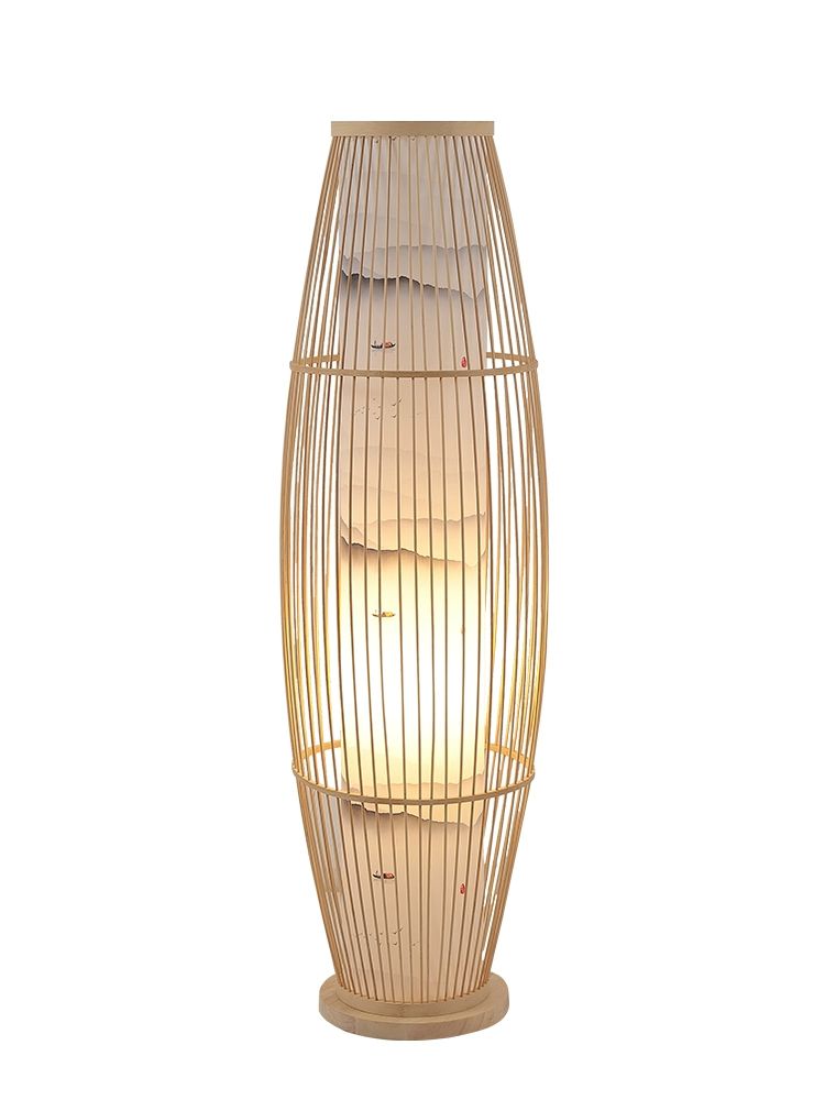라탄 장스탠드 카페 수면등 공예 조명 무드등 LED 따뜻한 전구가 있는 30x90 - 상세 이미지 5