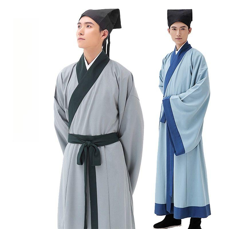 두루마기 한복 호의무사옷 남자 협객 망토 촬영 의상 그레이 모자 포함 150cm - 상품 이미지