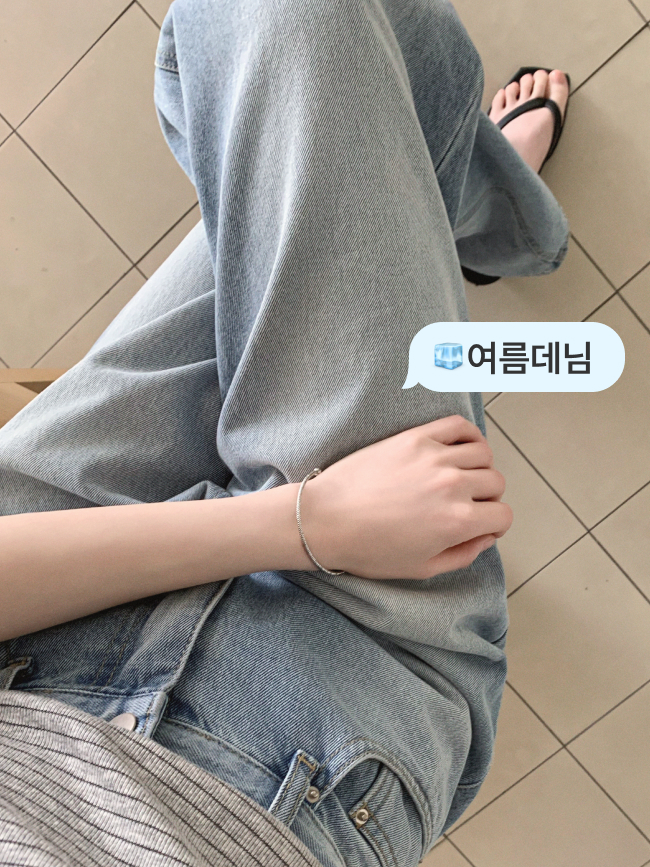 [자체제작] (국내제작) 워싱 2기장 와이드 데님 진 ps5854 이미지 2