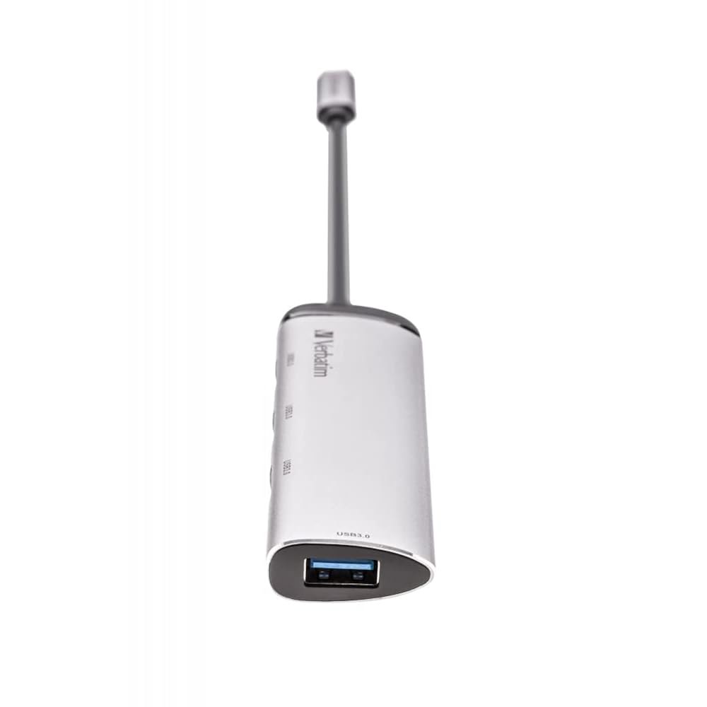 버바팀 USB-C 멀티포트 허브, 노트북 맥북 및 스마트폰용 알루미늄으로 제작된 USB C 어댑터, 3.2 1세대 포트 4개 포함 멀티미디어 어댑터 플러그, 실버 - 상세 이미지 3