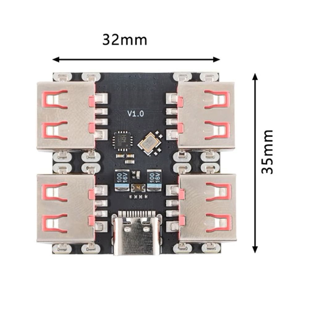 노트북 /플래시 드라이브 /키보라드 /마우스용 NFHK 4 포트 USB 2.0 허브, C 1~4 스플리터 승수 확장 어댑터 USB 4Pin-PCBA - 상세 이미지 3