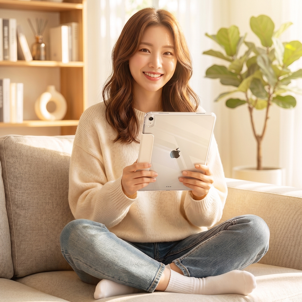 아이패드 에어 4세대 케이스 슬라이드 분리 Y형 애플펜슬 수납 커버 그레이, 에어 4세대 10.9 이미지 6