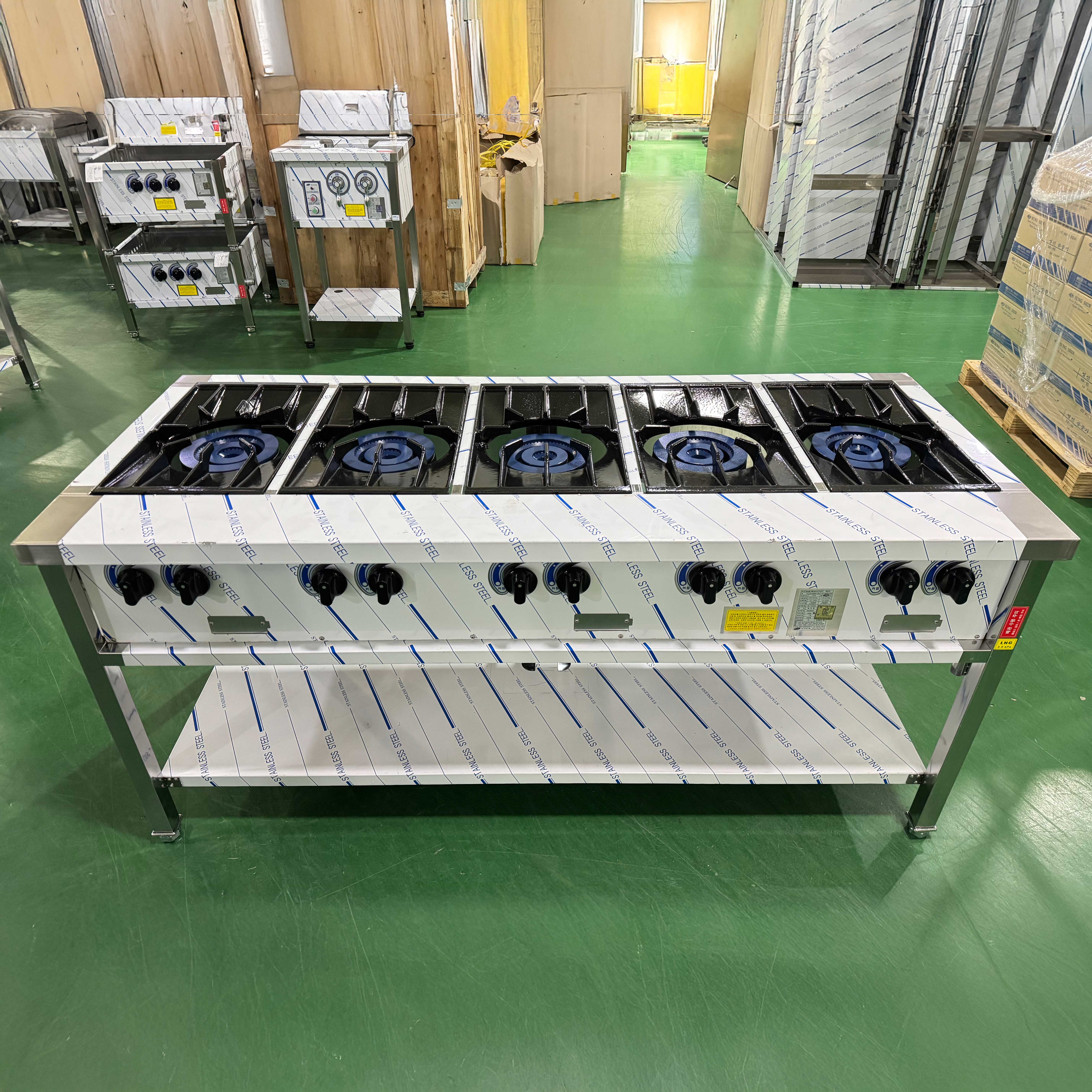 키친블루 1700 5구 자동점화 간택기 1700x700x800 LNG(도시가스) - 상품 이미지