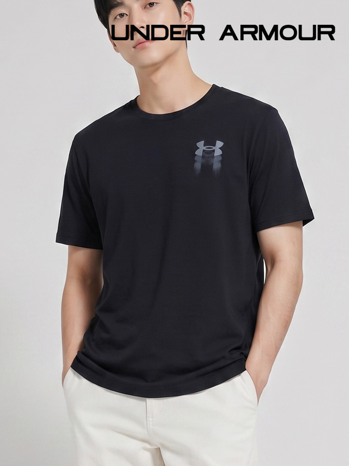언더아머 반팔티셔츠 UA 블러 로고 SS 남성 블랙 6009245-001 - 상세 이미지 4