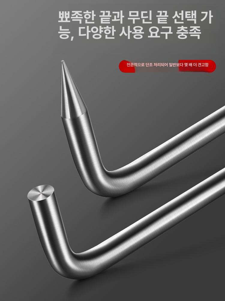 갈고리 맨홀 뚜껑 후크 셔터 도어 하수구 화물 T자형 뾰족한 입 38cm 12mm - 상세 이미지 2