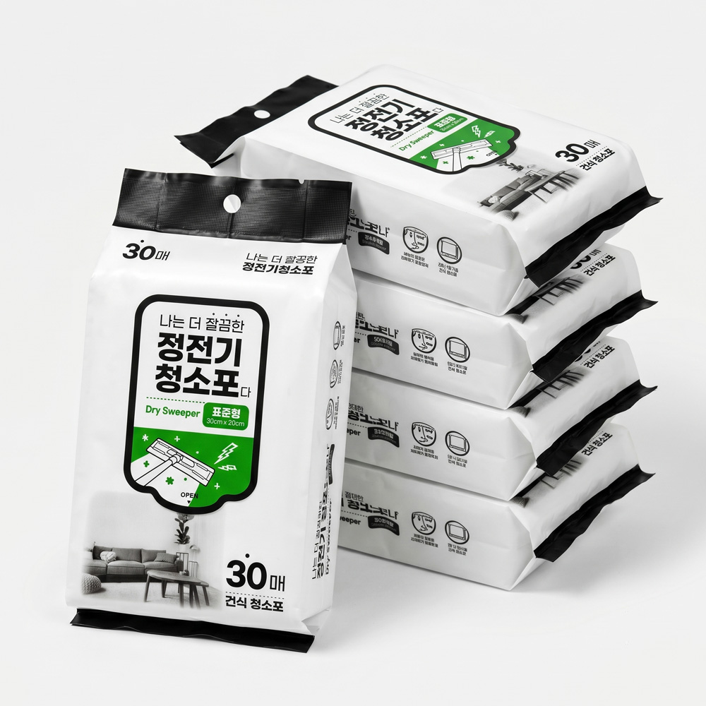 정전기 청소포 30매 X 5개 - 상품 이미지