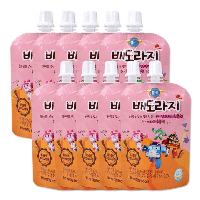 로보카 폴리 배도라지 80ml 10개 20개 50개 100%나주배 저온착즙 - 상세 이미지 2