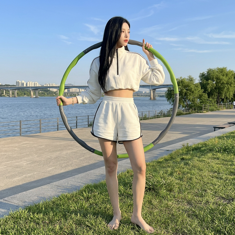비핏 훌라후프 뱃살 다이어트 지압 가정용 실내 중급용1.5kg - 상세 이미지 2