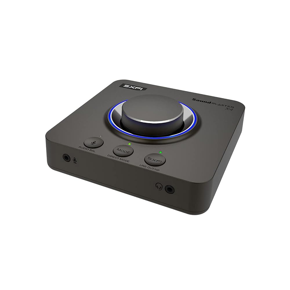 크리에이티브 사운드 블래스터 X4 고해상도 24비트 /192kHz DAC USB 외부 이 타르제타 데 소니도 앰프, 멀티캐널, 서라운드 디스크레토 7.1, 엔트라다 카소스 파라 - 상품 이미지