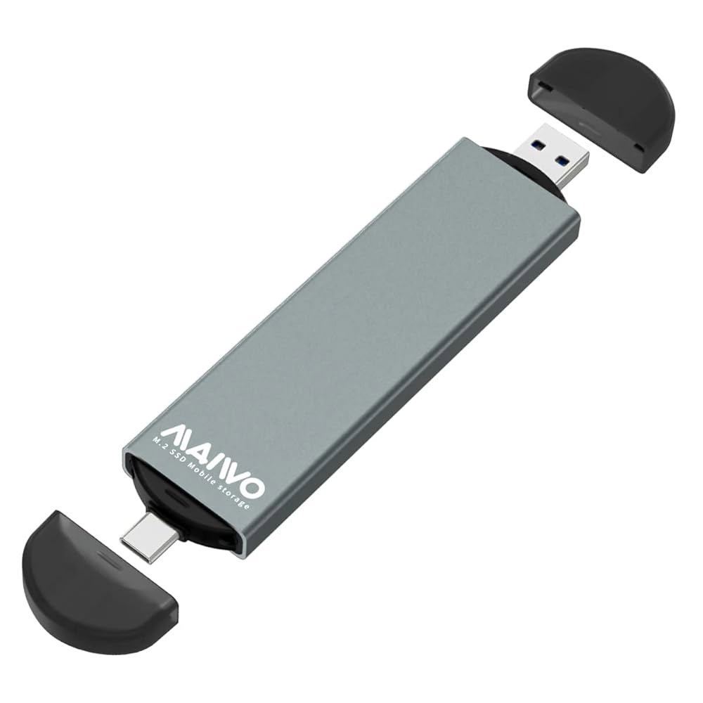 MAIWO M.2 NVMe 및 SATA SSD용 인클로저, 2230/2242/2260/2280 키 크기 또는 B+M 크기용 USB A to C SSD 최대 10Gbps, 4TB - 상품 이미지