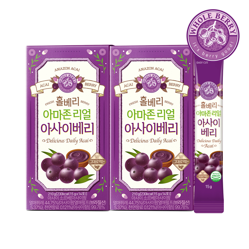 홀베리 아마존리얼 아사이베리 15g 삼바존 아사이베리 퓨레 14포, 2개 - 상세 이미지 3