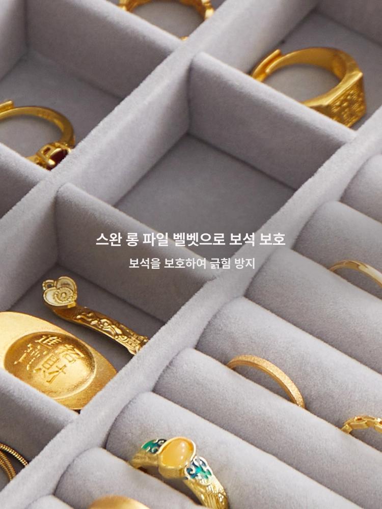 악세사리 정리함 원목 보석함 귀걸이 목걸이 보관함 엔틱 주얼리박스 우드 수납 케이스 디스플레이 - 상세 이미지 4