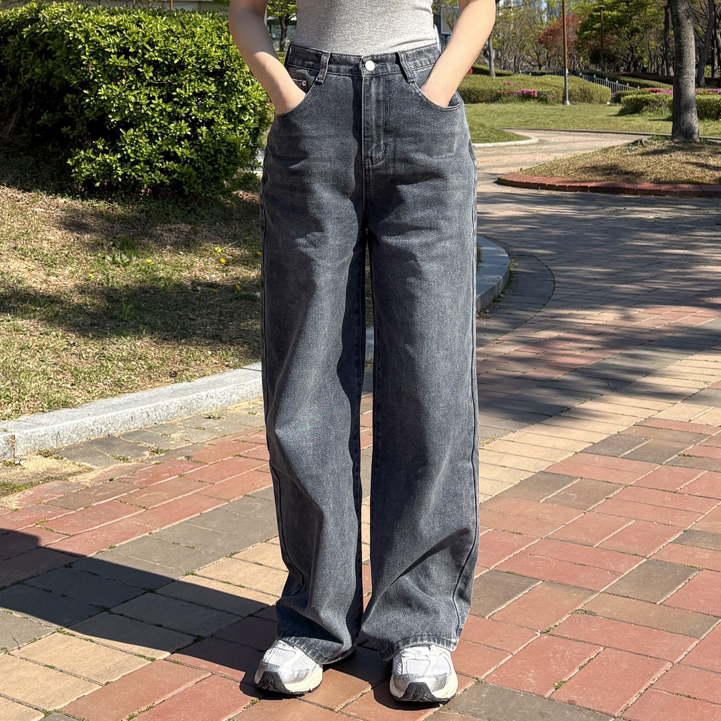 키작녀청바지 키작녀와이드청바지 세미와이드 이미지 7