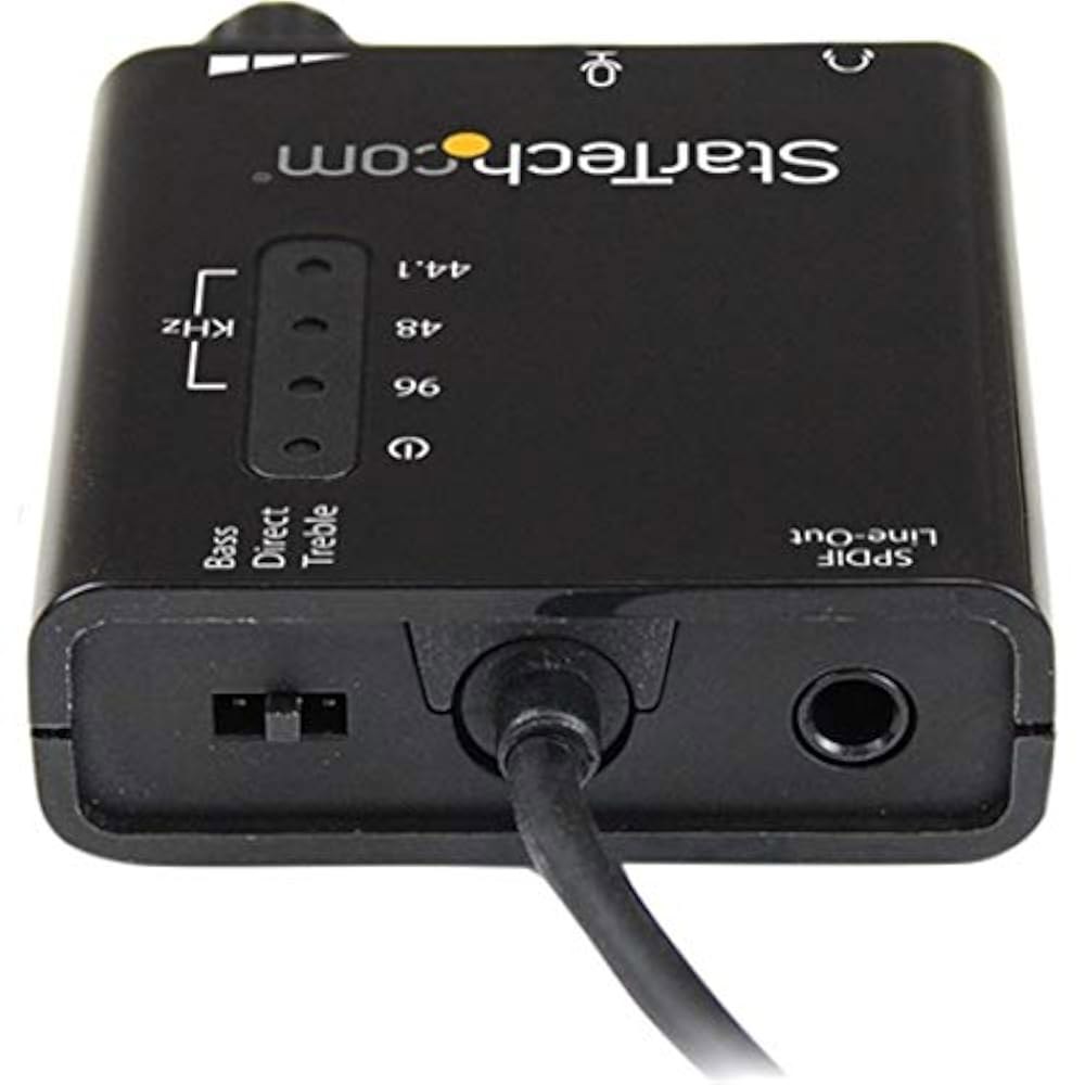 노트북 또는 PC용 USB 사운드 카드 u2013 SPDIF 출력(ICUSBAUDIO2D), 블랙 0.6인치 x 1.8인치 w / 디지털 오디오 및 스테레오 마이크 외장 - 상세 이미지 3