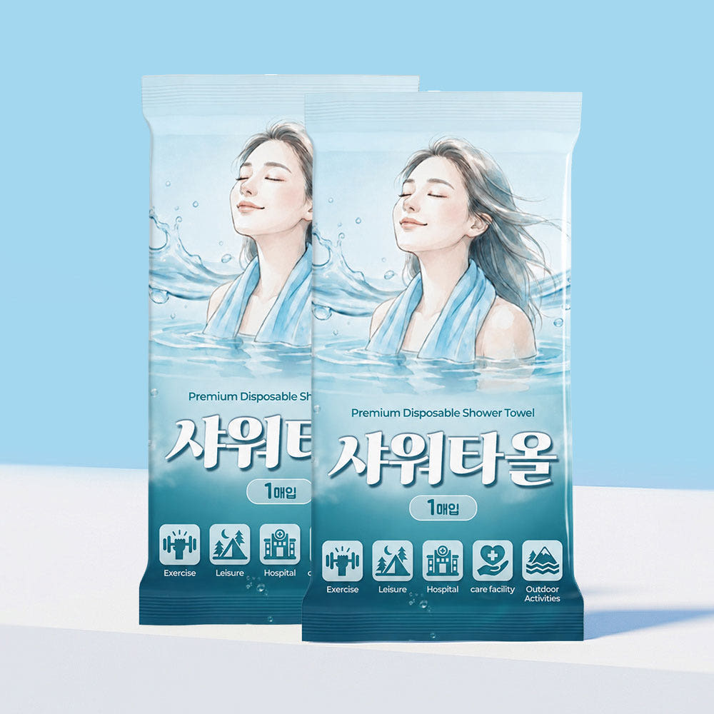 프렌즈 일회용 샤워타올 특대형 70x30cm 여행용 수건 샤워티슈 20개 이미지 6