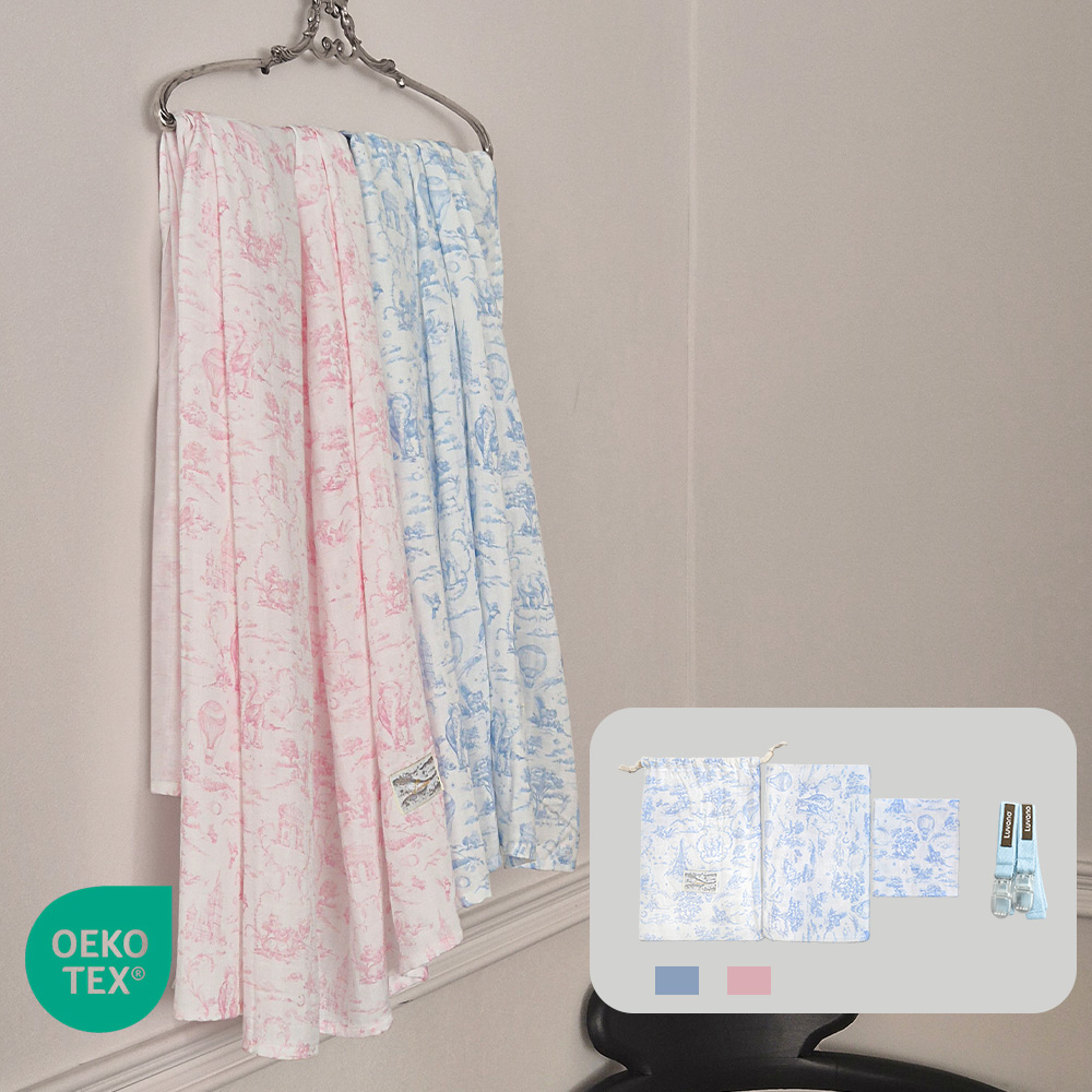 루바노 블랭킷 밤부 2겹 4종셋트 ( 더스트백+블랭킷+손수건+클립 ) 110x110cm - 상품 이미지