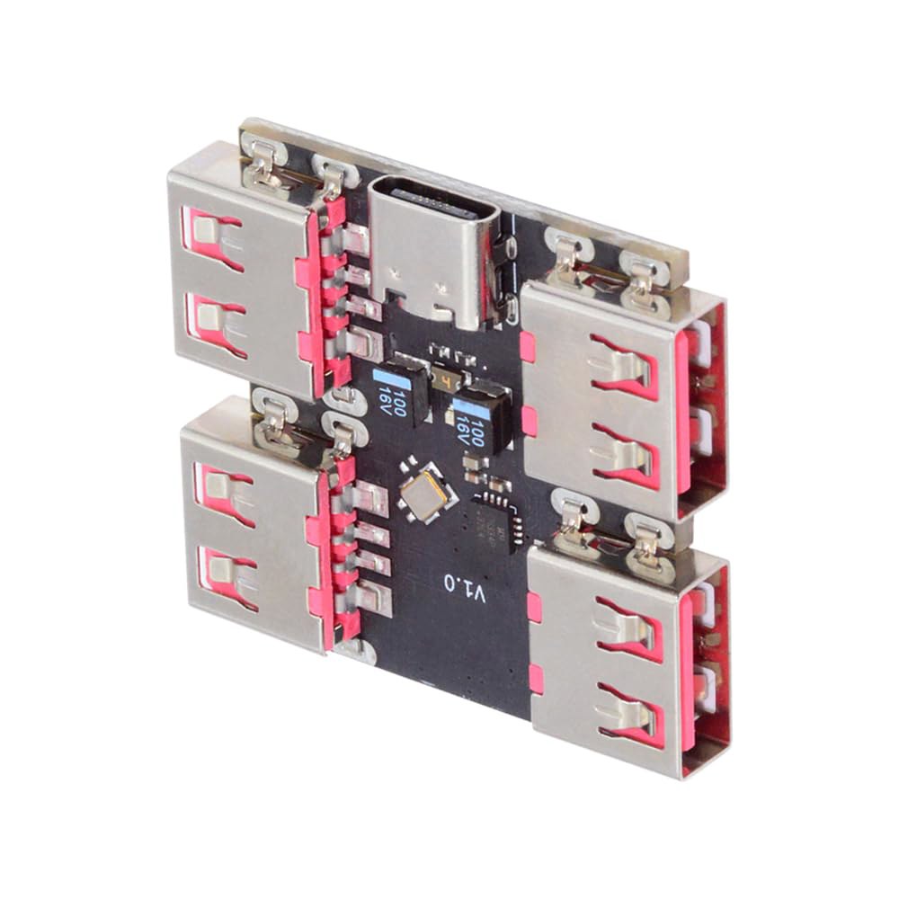 노트북 /플래시 드라이브 /키보라드 /마우스용 NFHK 4 포트 USB 2.0 허브, C 1~4 스플리터 승수 확장 어댑터 USB 4Pin-PCBA - 상품 이미지