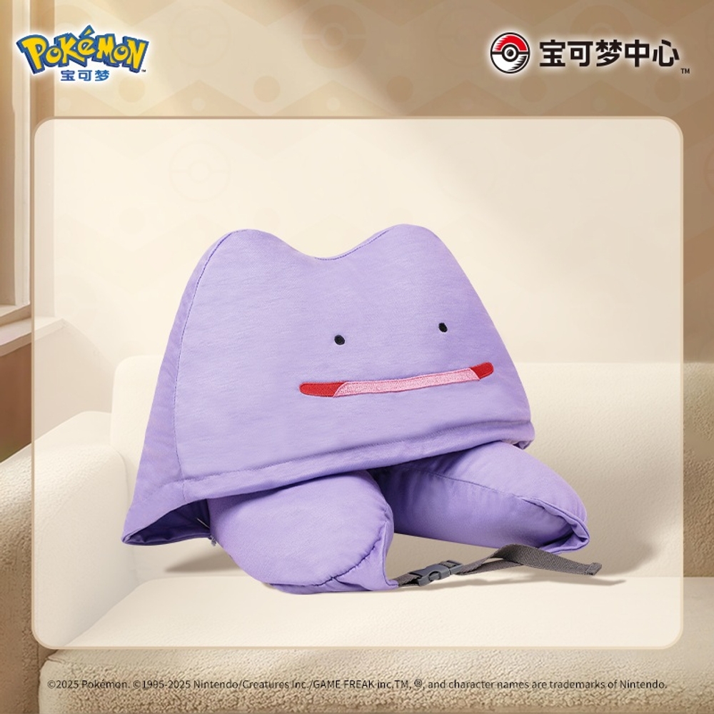 포켓몬센터 메타몽 쿠션인형 키링 목베게 모자 생활소품 메타몽변신라이프시리즈 포켓몬스터 메타몽 목베개 76x16cm - 상세 이미지 3