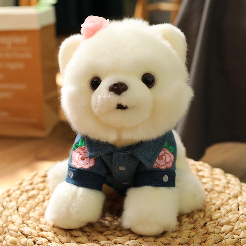 포메인형 포메라니안인형 진짜같은강아지인형 봉제 옷 입은 포메라니안 앉아 있는 25cm - 상세 이미지 4