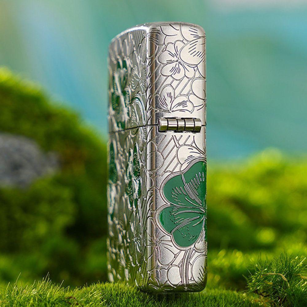 ZIPPO 라이터 네잎클로버 방풍 기름 오일 - 상세 이미지 4