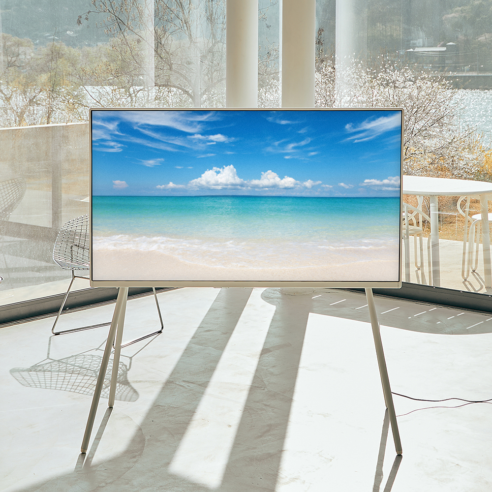 와이드아트뷰 더프리미엄 화이트 이젤스탠드 셋트 QLED 139cm(55인치) 4K UHD 구글 스마트 TV 인테리어 티비 거치대 액자 프레임 - 상세 이미지 2