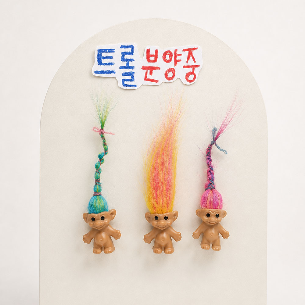 [케이키키] 행운의 트롤 마그넷 냉장고 자석 피규어 꾸미기 소품 - 상세 이미지 5