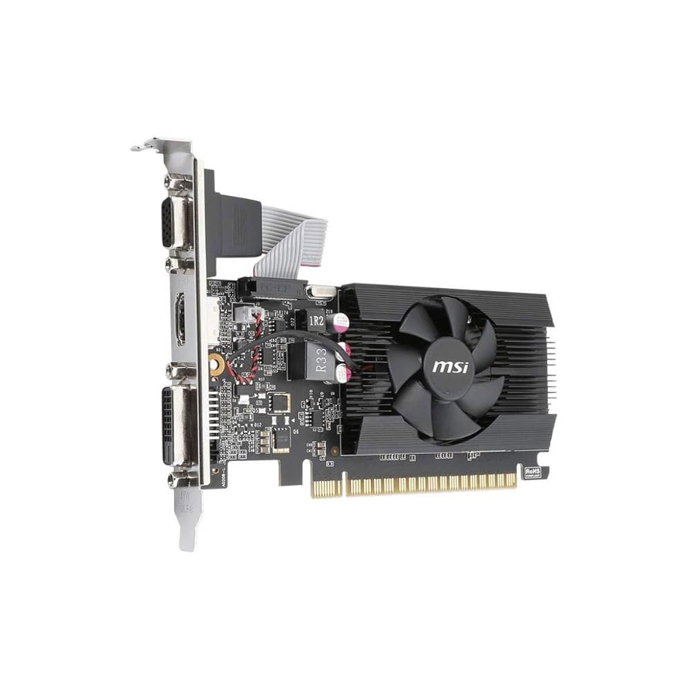 MSI 게이밍 지포스 GT 710, 블랙, 2GB GDRR3 64비트 HDCP 지원 DirectX 12 OpenGL 4.5 싱글 팬 로우 프로파일, NVIDIA, HDMI / VG - 상품 이미지