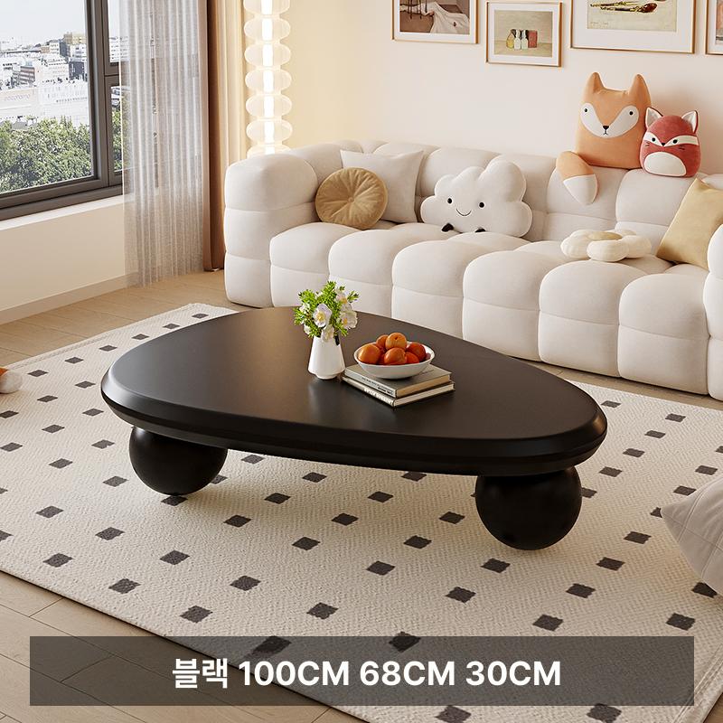 북유럽 디자인 거실 탁자 테이블 미니멀 인테리어 크림 100x68x30cm 완전 조립 완료 - 상세 이미지 3