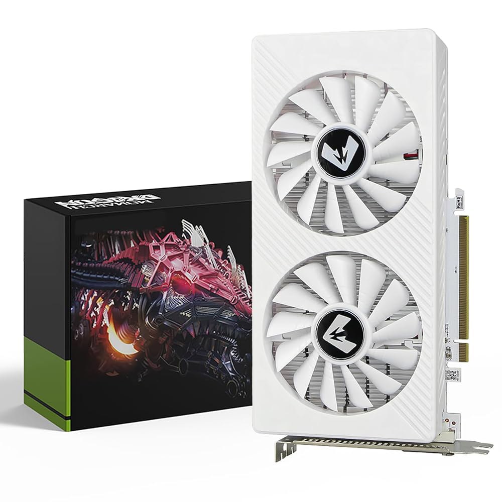 MOUGOOL AMD 라데온 RX 580 게이밍 그래픽 카드, 8GB GDDR5 256비트, 듀얼 팬 냉각, DP / HDMI DVI 비디오 출력, PCI Express X16 - 상품 이미지