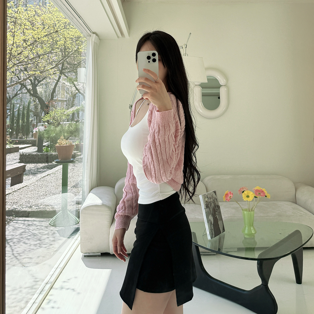 하이웨스트 치마바지 스판 랩 미니 편한 운동용 트임 스커트 이미지 8