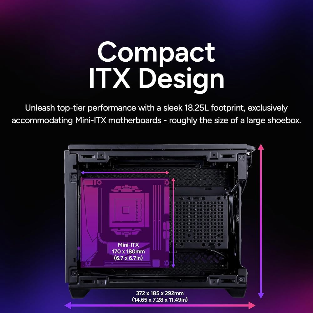쿨러 마스터 NR200P V3 미니 ITX PC 케이스 u2013 탑마운트 280mm 라디에이터 지원, 메쉬 측면 패널과 탈착식 백플레이트가 있는 수직 GPU 마운트, PCIe - 상세 이미지 3