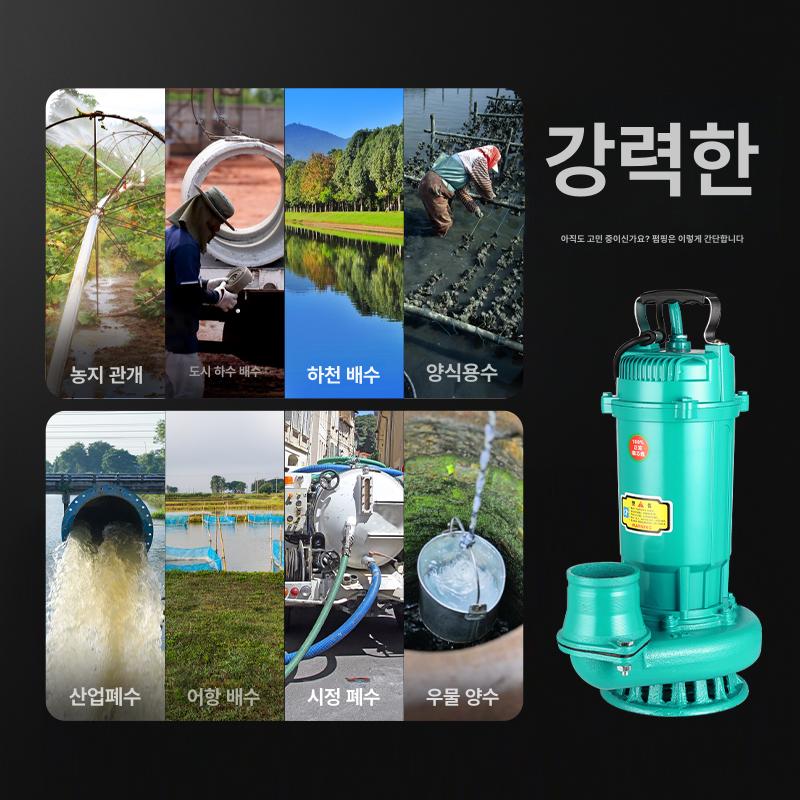 대형 양수기 수중 워터펌프 6인치 농업용 배수 수영장 관개 펌프 경제형 1인치 1.5kW 4m3 36m 220V - 상세 이미지 4