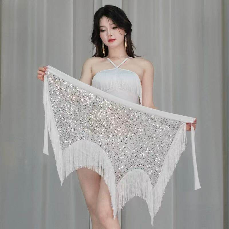 밸리댄스복 힙스카프 라인댄스 힙스커트 태슬 스팽글 치마 여성 댄스 의상 벨리복 공연의상 - 상세 이미지 2