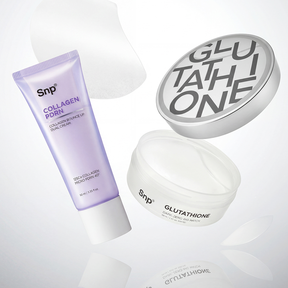 Snp 콜라겐 PDRN 속광 듀얼 수분크림 60ml+미백 글루타치온 대왕패치 60매 - 상품 이미지