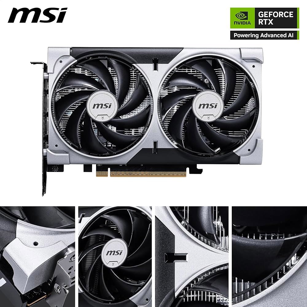MSI GeForce RTX 5060 8G VENTUS 2X OC 그래픽 카드 - GPU, 8GB GDDR7(28Gbps / 128비트), PCIe 5.0 듀얼 팬 열 설계(TOR - 상세 이미지 2