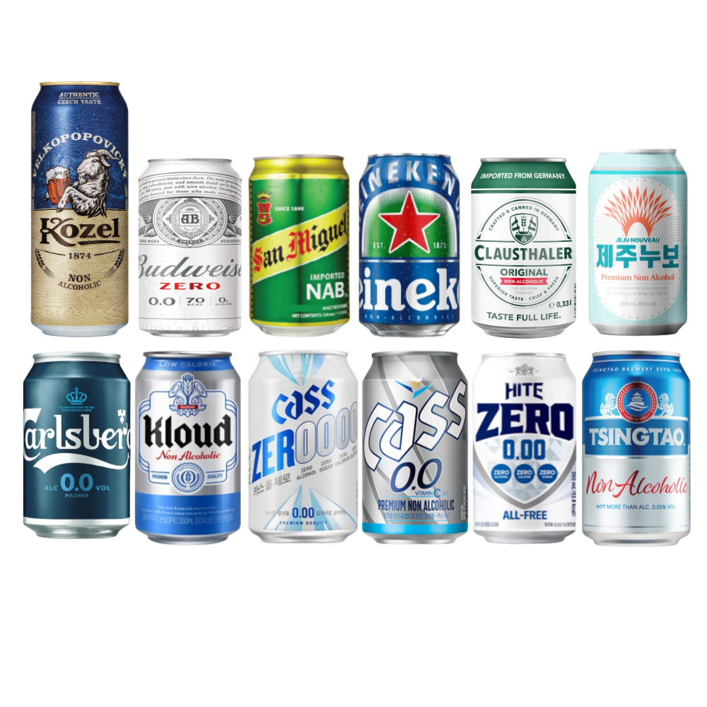 무알콜맥주맛 12종 혼합세트 하이트제로 카스 칭따오 버드와이저제로 등 - 메인 이미지