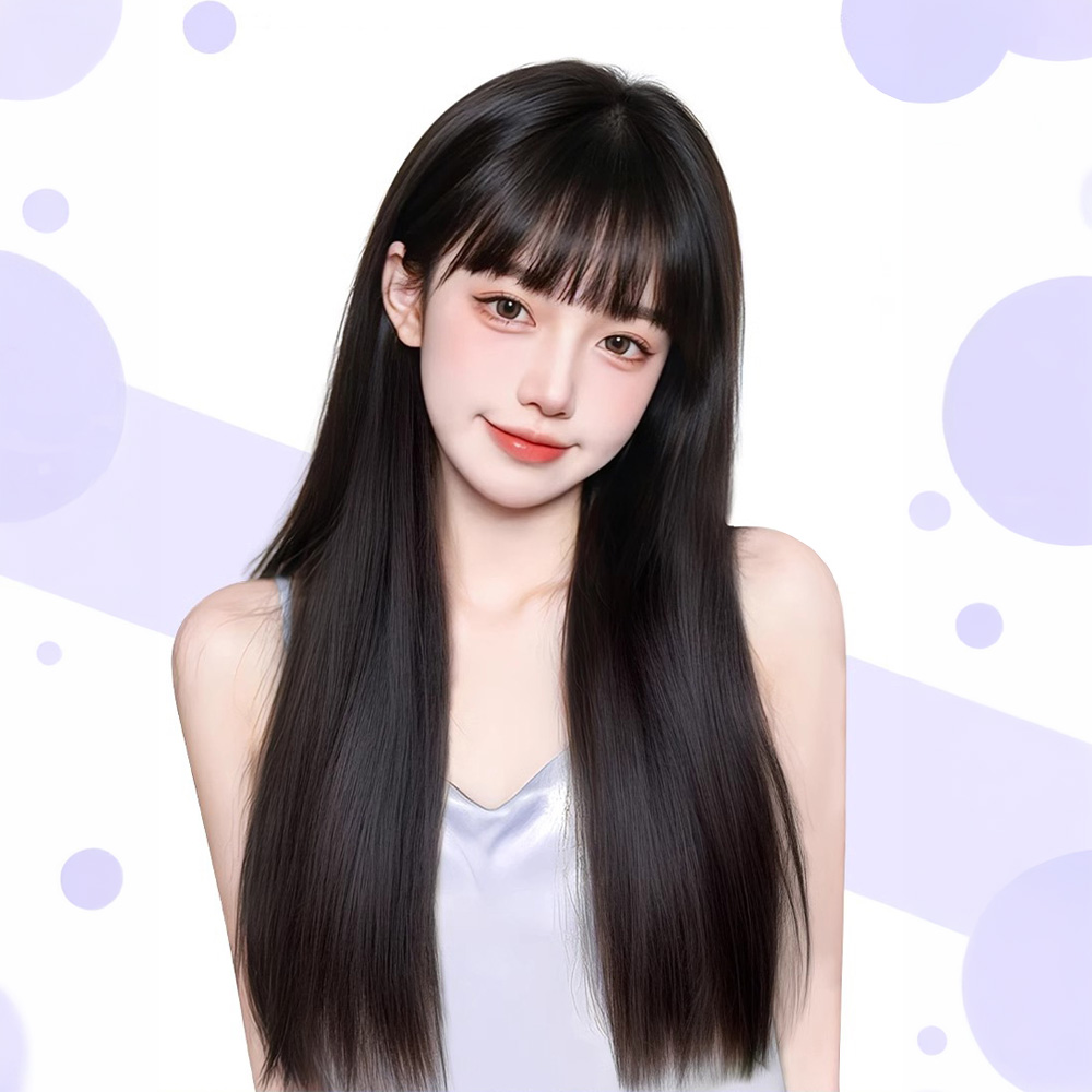 슈켄 원터치 시스루뱅 사이드뱅 긴생머리 가발 SD-251140 - 상품 이미지