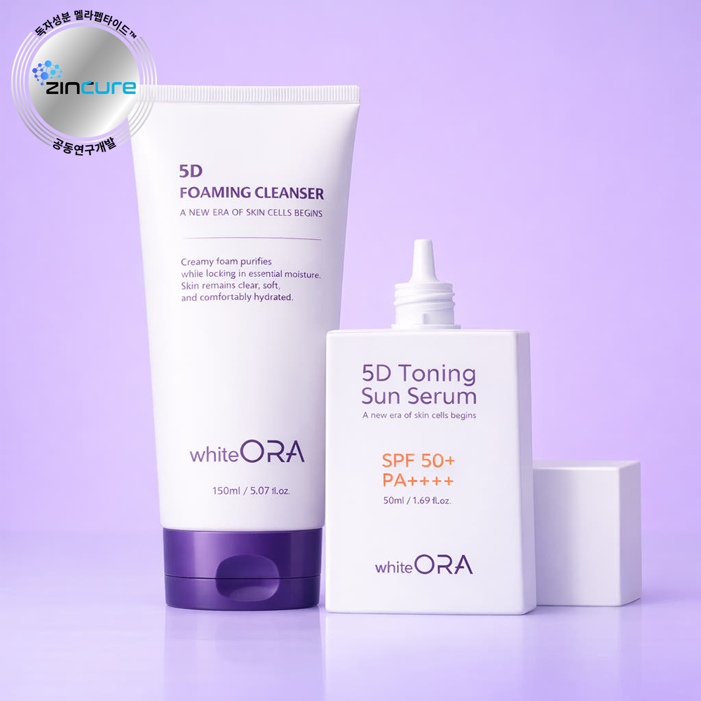화이테오라 5D 토닝 선세럼 50ml ( SPF 50+ / PA++++ ) + 5D 포밍 클렌저 150ml - 상품 이미지
