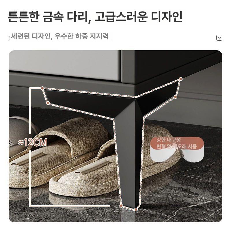 원목 신발장 좁은공간 수납 사무실 거실 현관 슬림형 신발보관함 정리대 - 상세 이미지 5