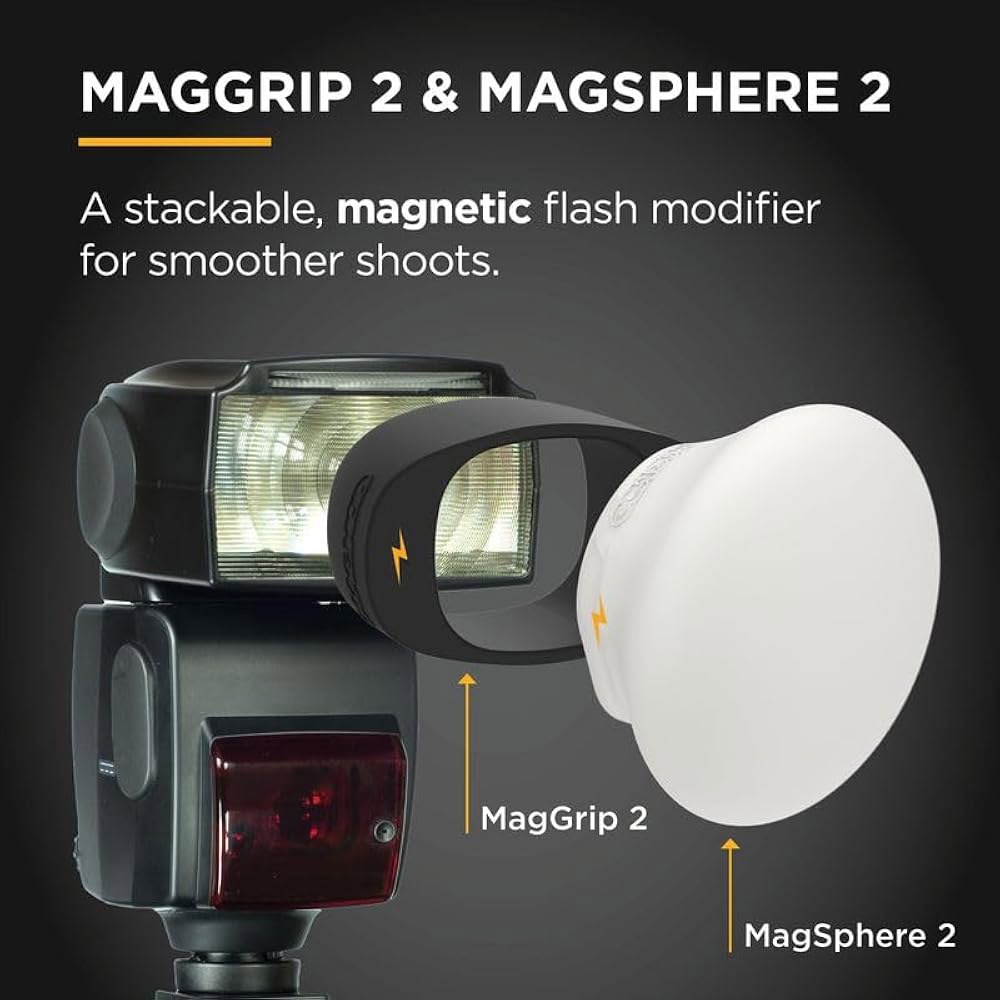 MagMod MagSphere 2 및 MagGrip 번들, 카메라 촬영용 마그네틱 플래시 디퓨저 키트, 모듈식 조명 제어 시스템, 모든 스피드라이트의 99 와 호환 가능 - 상세 이미지 2