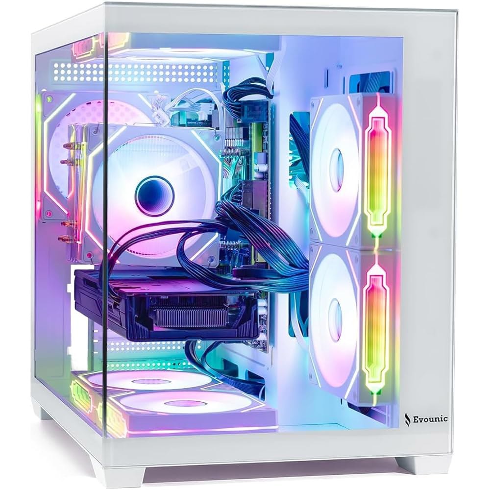 에보닉 화이트 게이밍 PC 워크스테이션 u2013 i7 제온 12코어, 지포스 RTX 4060 8GB GDDR6, 64GB RAM, 512GB NVMe + 1TB HDD, WiFi - 상세 이미지 2